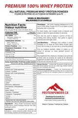 Premium 100% Whey Protein Vanilla Milkshake Nutrition Facts
